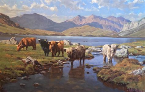 Stunning large oil painting by Scottish artist Peter Munro "Highland ...