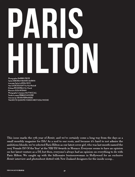 Paris Hilton (Remix Magazine New Zealand)