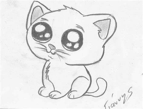 Cute Cat Pencil Drawing