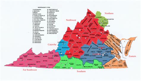 Virginia Map With Cities And Counties - Map