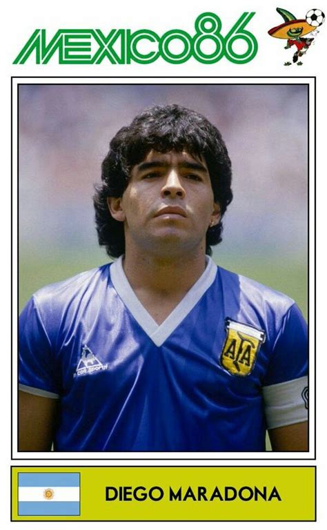 Diego Maradona of Argentina. 1986 World Cup Finals card. Retro Football, World Football ...