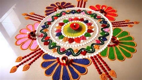 Easy Rangoli Designs for Colorful Diwali 2019: Quick and | Rangoli designs diwali, Easy rangoli ...