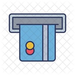 Cash Dispenser Icon - Download in Colored Outline Style