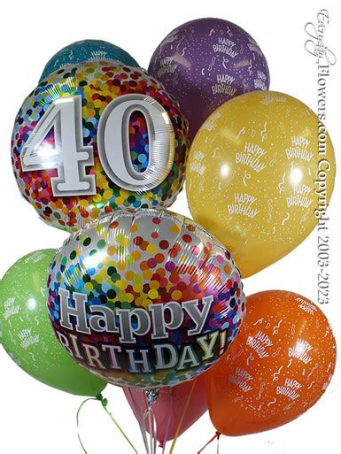 40th Birthday Balloon Bouquet - EverydayFlower.com