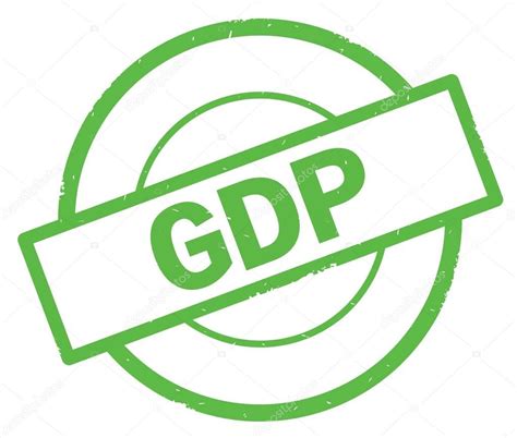 GDP text, written on green simple circle stamp. — Stock Photo ...