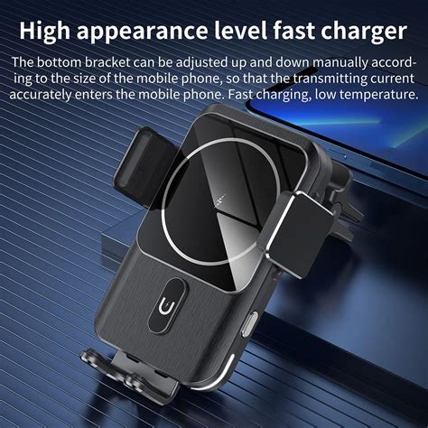 Cheap Adjustable Wireless Charger Car Mount For Iphone 14 13 12 15w Fast Charge Automatic Clamp ...