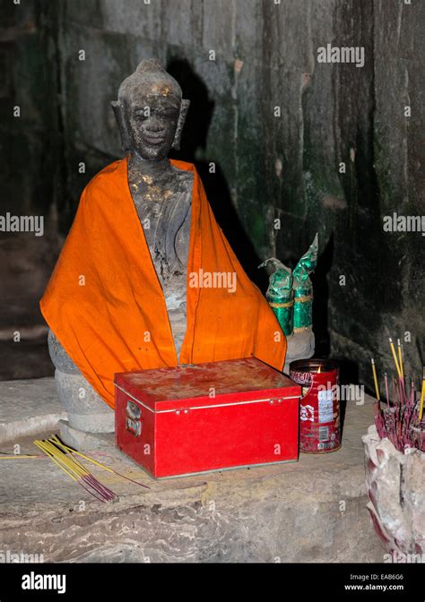 Cambodia. Shrine inside the Ta Prohm Temple Ruins, 12th-13th. Century Stock Photo - Alamy