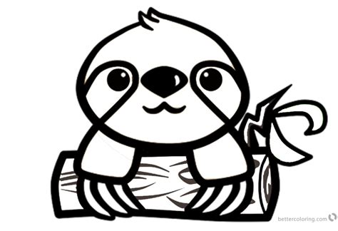 Cartoon Sloth Coloring Pages - Free Printable Coloring Pages