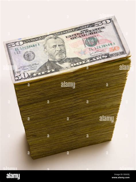 Stack fifty 50 dollar bills hi-res stock photography and images - Alamy