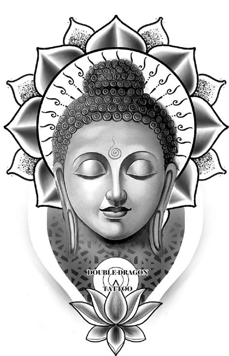 Conceptual Buddha Lotus Tattoo Design