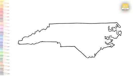 North Carolina Map Outline | Mapa de Carolina del Norte | How to draw ...