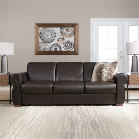 Brown Leather Sofa Bed | Queen Size Pull Out Couch | Brown leather sofa bed, Affordable living ...