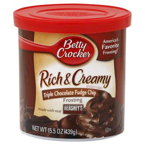 Betty Crocker Frosting, Triple Chocolate Fudge Chip Image | Cherry ...