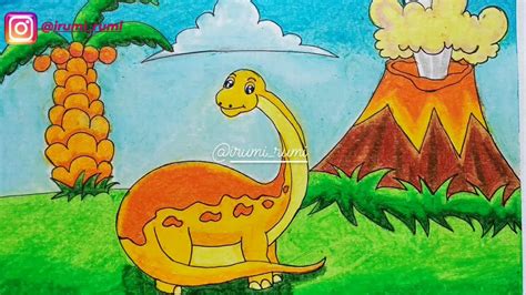 mewarnai dinosaurus crayon