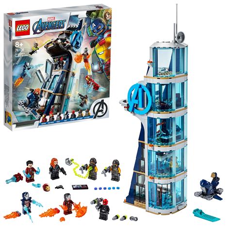 Buy LEGO® 76166 Marvel Avengers Tower Battle Set with Iron Man, Black ...