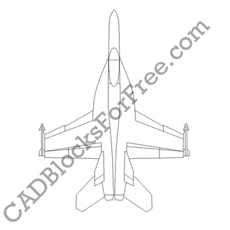 Boeing F-18 Super Hornet | Free AutoCAD block in DWG
