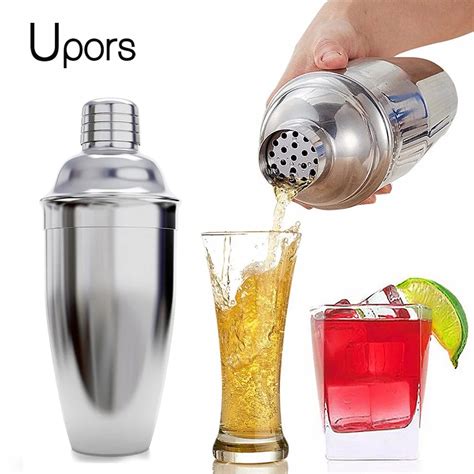 UPORS Stainless Steel Cocktail Shaker Mixer Wine Martini Boston Shaker For Bartender Drink Party ...