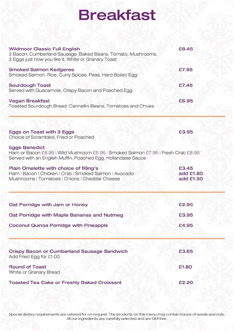 Menu at Bannatyne Health Club & Spa Wildmoor - Stratford upon Avon ...