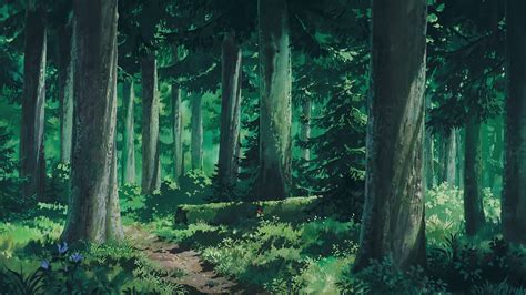 Free download | HD wallpaper: Studio Ghibli, forest clearing, landscape, oak, nature | Wallpaper ...
