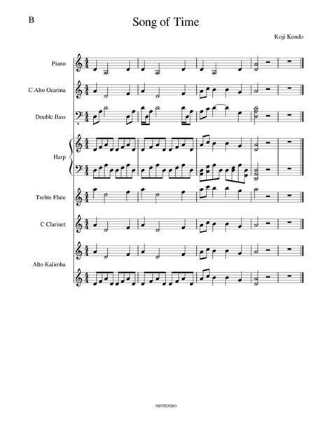 Song of Time Sheet music for Piano, Flute, Contrabass, Harp & more instruments (Mixed Ensemble ...