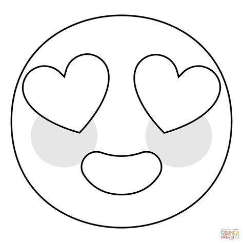 New Smiling Face With Heart Eyes Emoji - Coloring Games Online