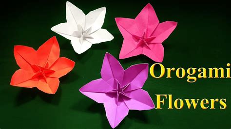 #origamiFlowers-How to make origami flowers easy step by step - YouTube