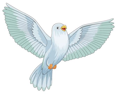 Premium Vector | Cute pigeon flying high