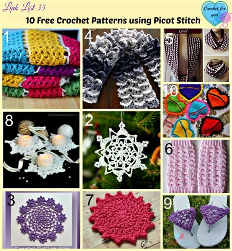 10 Free Crochet Patterns using Picot Stitch - Crochet For You