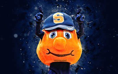 Download wallpapers Otto the Orange, 4k, mascot, Syracuse Orange, blue neon lights, NCAA ...