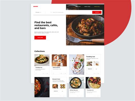 zomato webpage redesign by athul krishnan on Dribbble