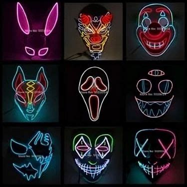 Hot Carnival LED Mask Glowing Halloween Party in 2023 | Glow halloween ...