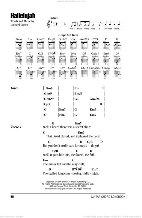 Hallelujah Chords Guitar