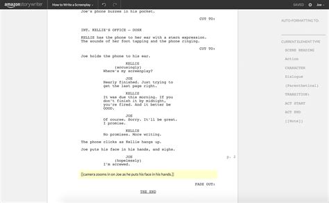 How To Write A Screenplay Using Amazon Storywriter