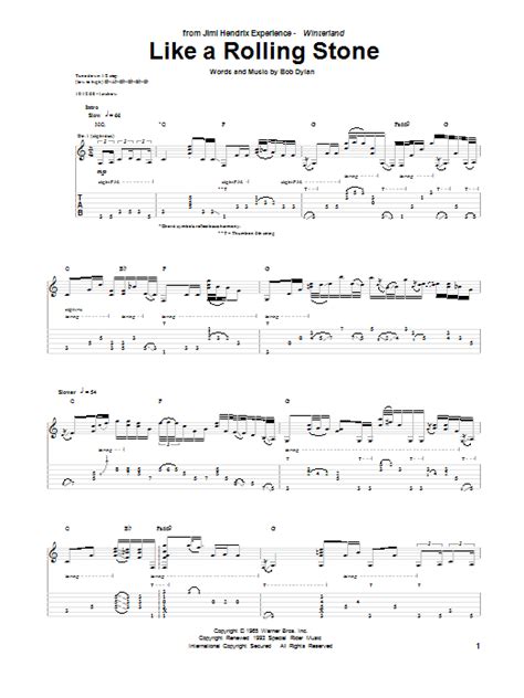 Like A Rolling Stone by Jimi Hendrix - Guitar Tab - Guitar Instructor