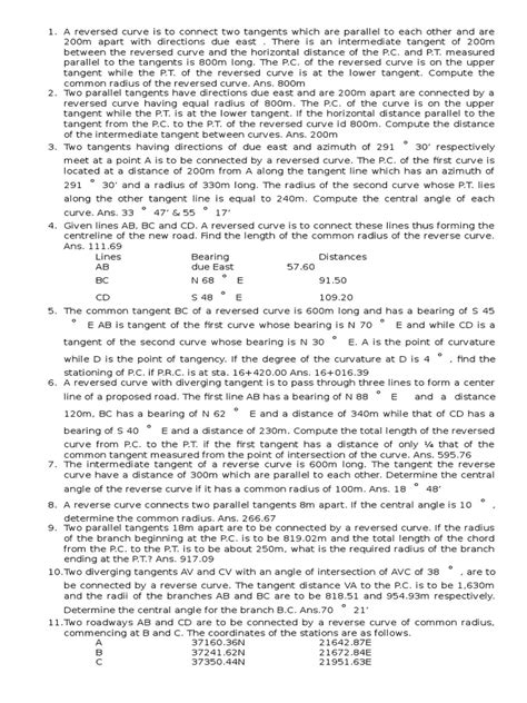 Reversed Curve | PDF | Tangent | Angle