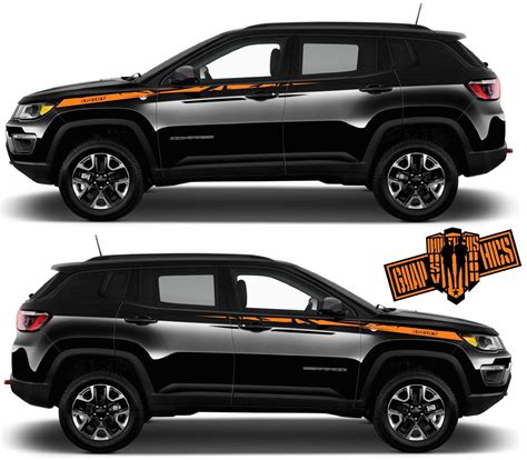 Custom Racing Decal Sticker Side Door Stripe Stickers For Jeep Compass