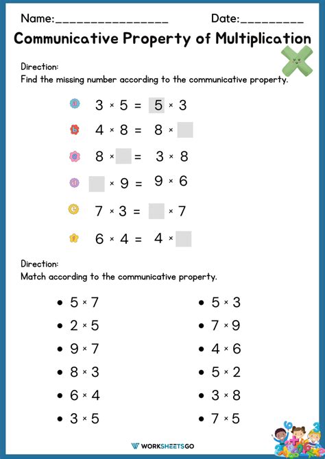 Commutative Property Of Addition Matching Math Worksheet, 56% OFF