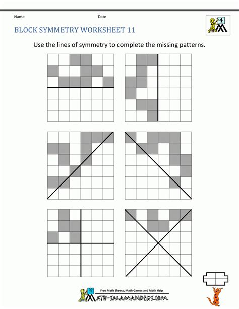 Kids : Symmetry Worksheets Symmetry Worksheet Line 5 Line Of ...