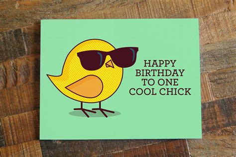 Funny Birthday Card For Her "Happy Birthday to One Cool Chick" - Bird ...