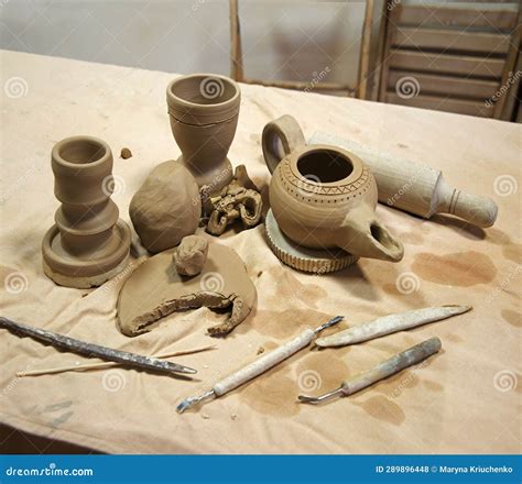 Clay Vessels. Pottery Product. Background Stock Photo - Image of ...