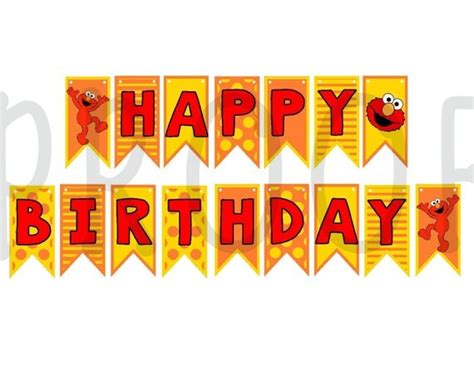 Items similar to Elmo Birthday Banner Printable Instant Download on Etsy