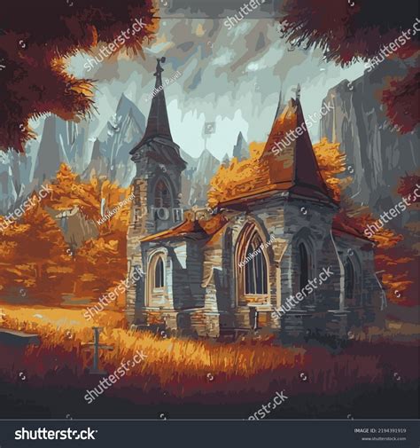 Catholic Church Vector Illustration Gothic Style Stock Vector (Royalty ...