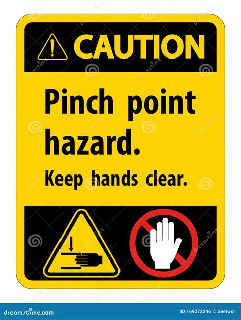 Caution Pinch Point Hazard,Keep Hands Clear Symbol Sign Isolate on ...