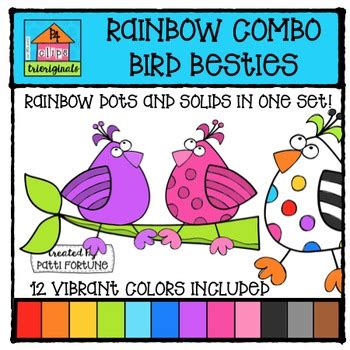 P4 RAINBOW Bird Buddies {P4 Clips Trioriginals Digital Clip Art}