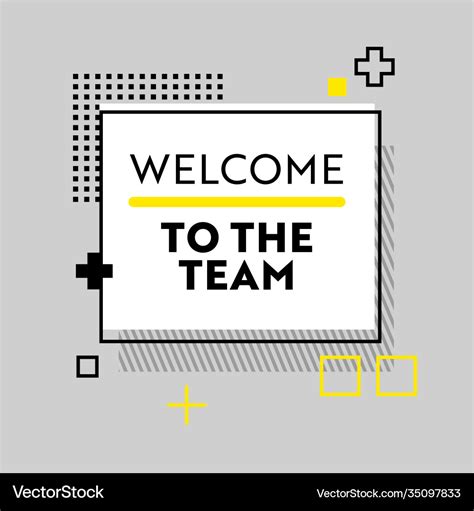 Welcome to team banner with abstract pattern Vector Image