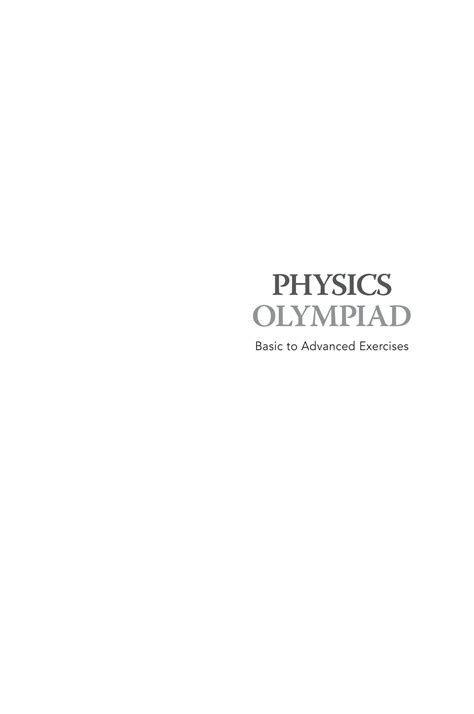 SOLUTION: Physics olympiad basic to advanced exercises pdf - Studypool