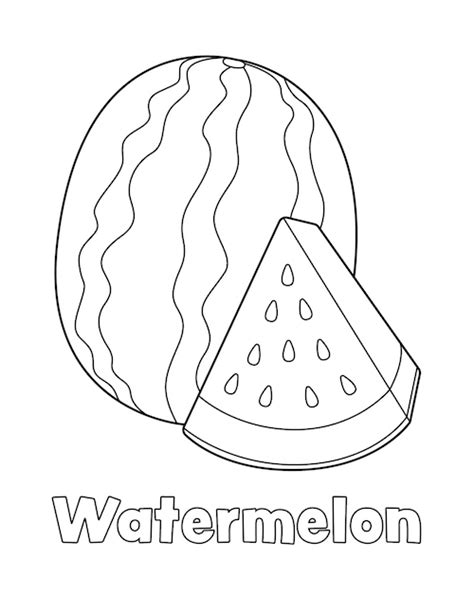 Watermelon Coloring Page - Little Bee Family