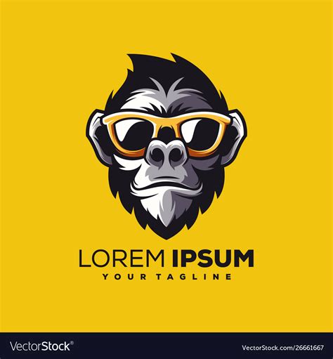 Awesome cool monkey logo design Royalty Free Vector Image