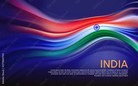 India flag background. Blurred pattern of light lines in the colors of the indian flag, business ...