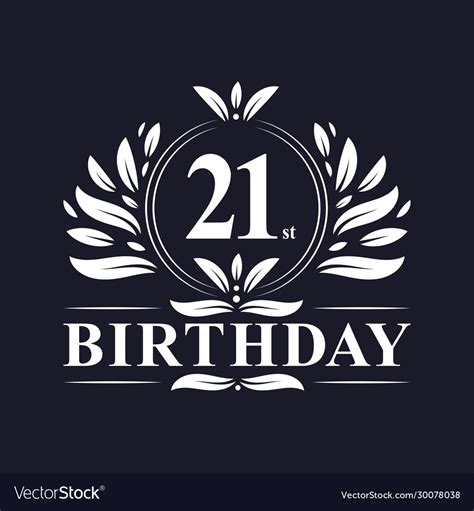 21st birthday logo 21 years birthday celebration Vector Image